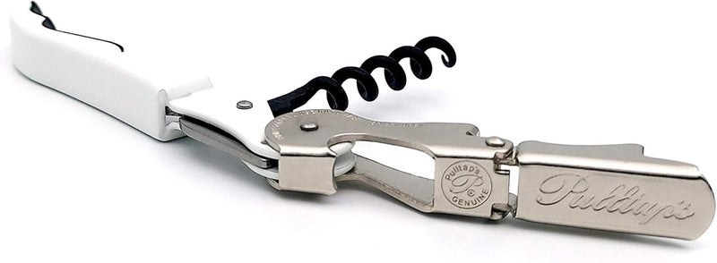 Pulltap's Genuine Classic 500 LEFT-HANDED Waiter's Corkscrew – Double-Hinged Wine Key with Hinged Foil Cutter – Patented Design – Made in Spain – White (Blanco) - Image 2